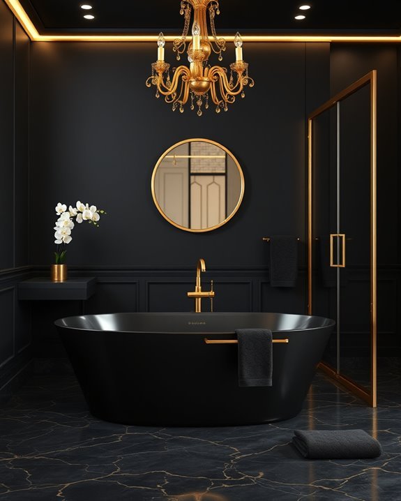 gold accent bathroom lighting