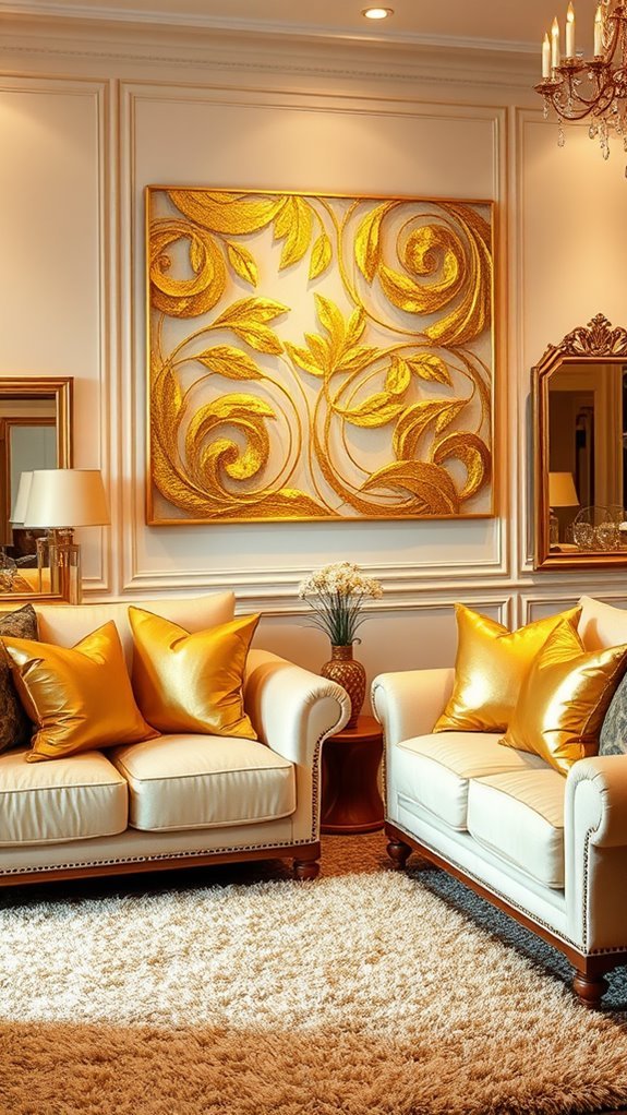 gold accent wall decor
