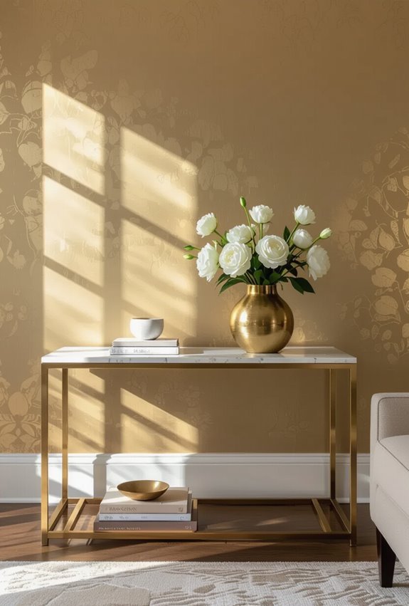 gold accents and lighting