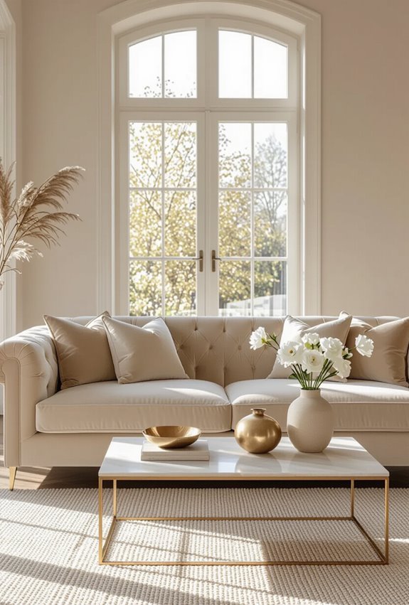 gold accents elevate beige