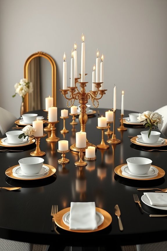 gold accents enhance elegance