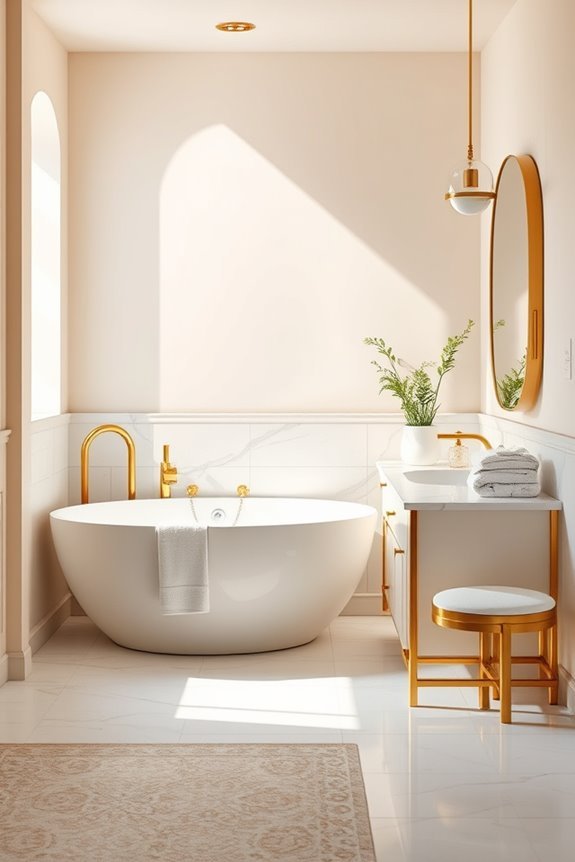 gold bathroom color combinations