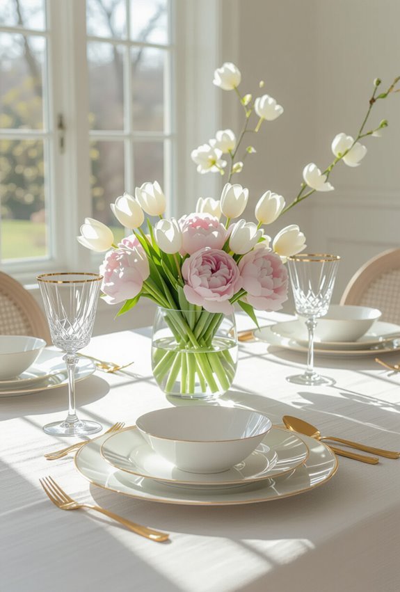 gold flatware with bronze chargers