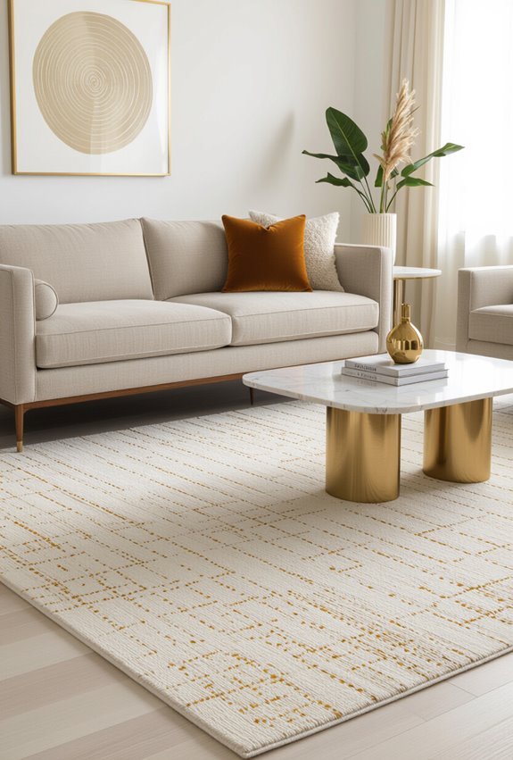 gold flecked moroccan sunburst rug