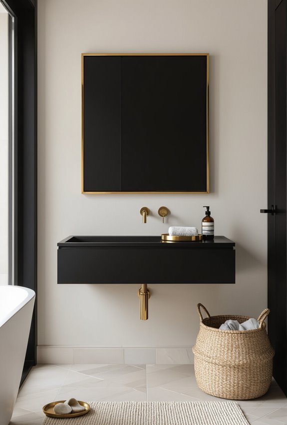 gold framed black artwork elegance