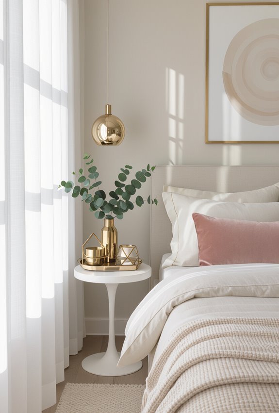 gold hammered chic bedroom accents