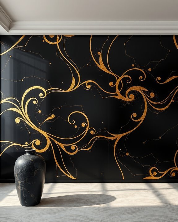 gold leaf wall elegance