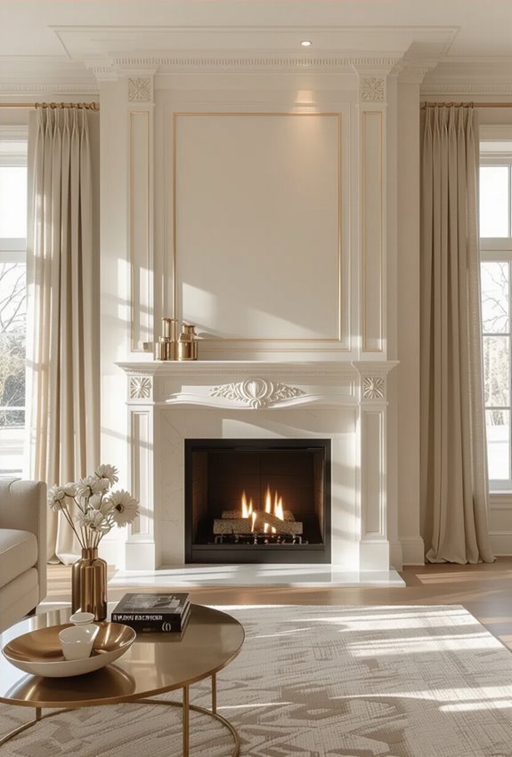 gold or silver architectural accents