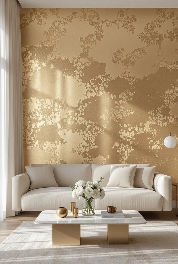 gold textured feature wall focal