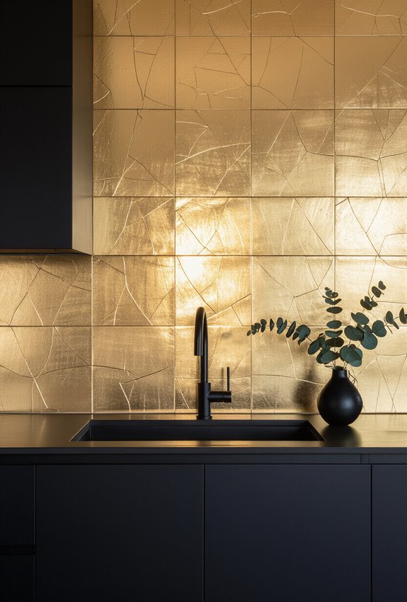 gold tiles on black