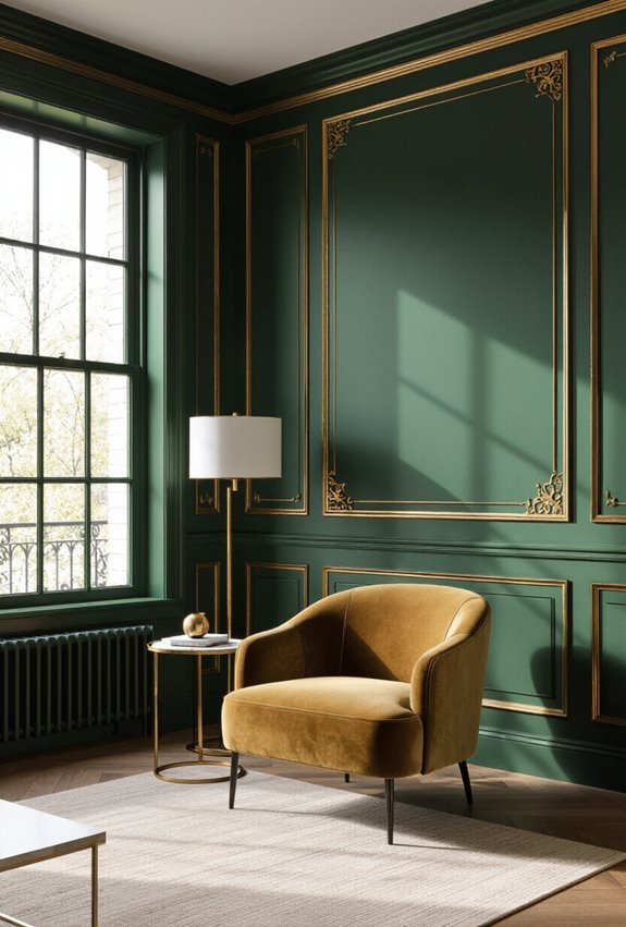 gold trimmed architectural accents