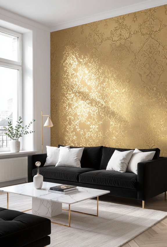 gold wallpaper with contrast