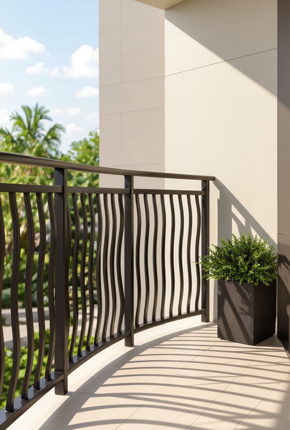 graceful curved balcony grills