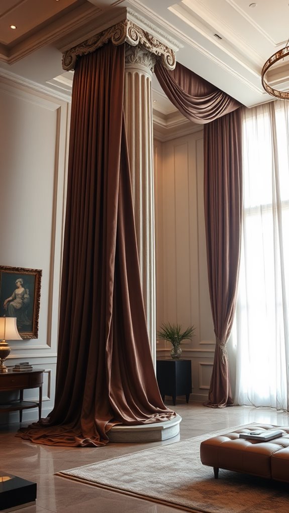 graceful fabric adornment columns