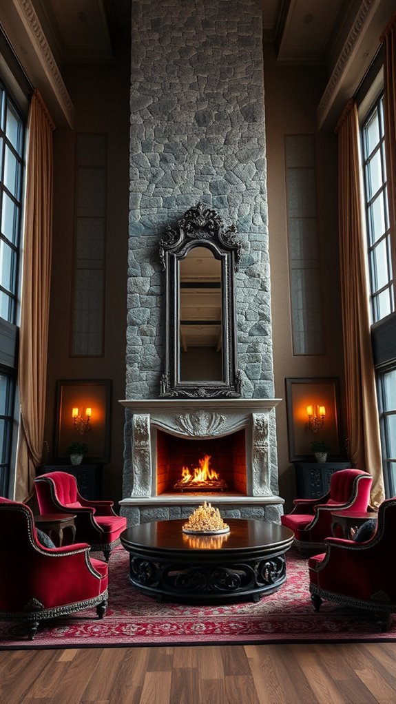 grand fireplace focal point