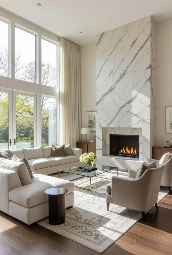 grand symmetrical conversational seating