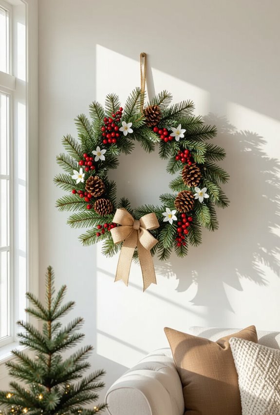 grapevine eucalyptus wreath wall