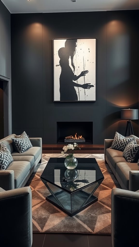 graphite grey geometric design