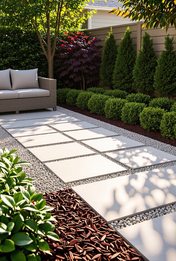 gravel and mulch patio edging