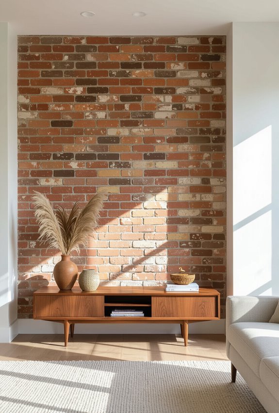 gray brick with wood