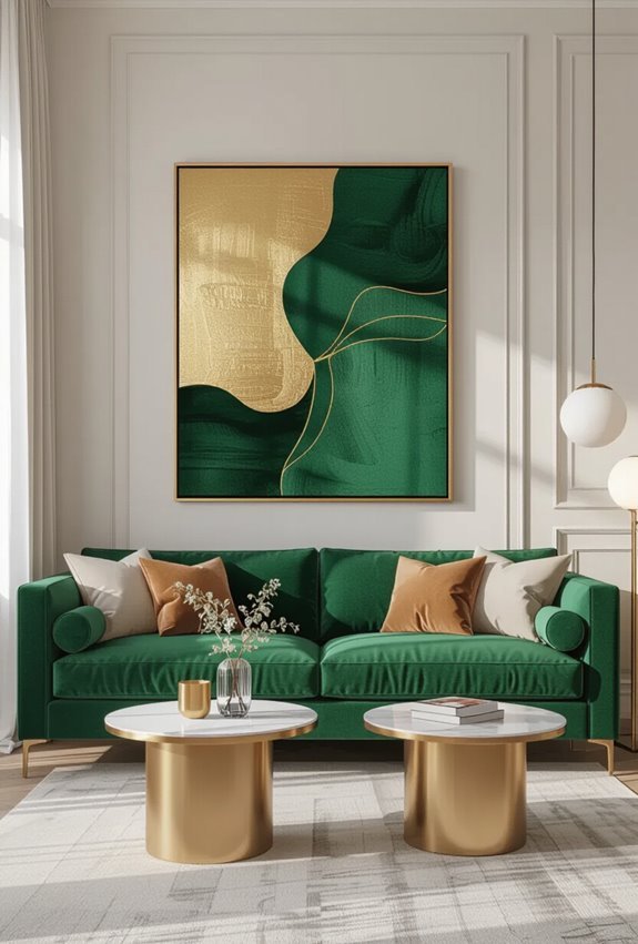 green and gold botanical shimmer