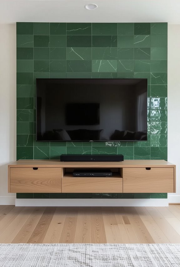 green textured tile focalpoint