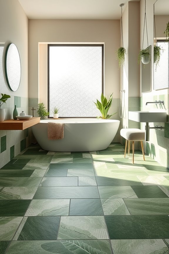 green tiles for serenity