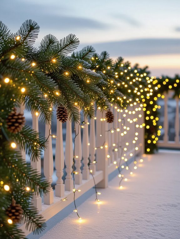 greenery enhances festive lighting