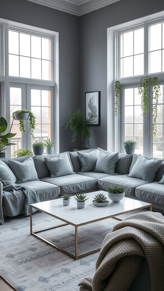 greenery enhancing grey blue