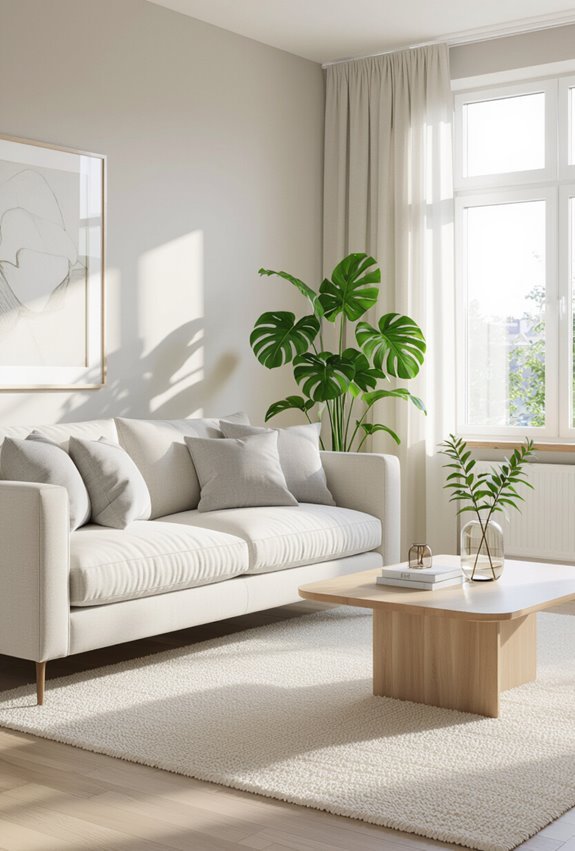 greenery enlivens grey cream