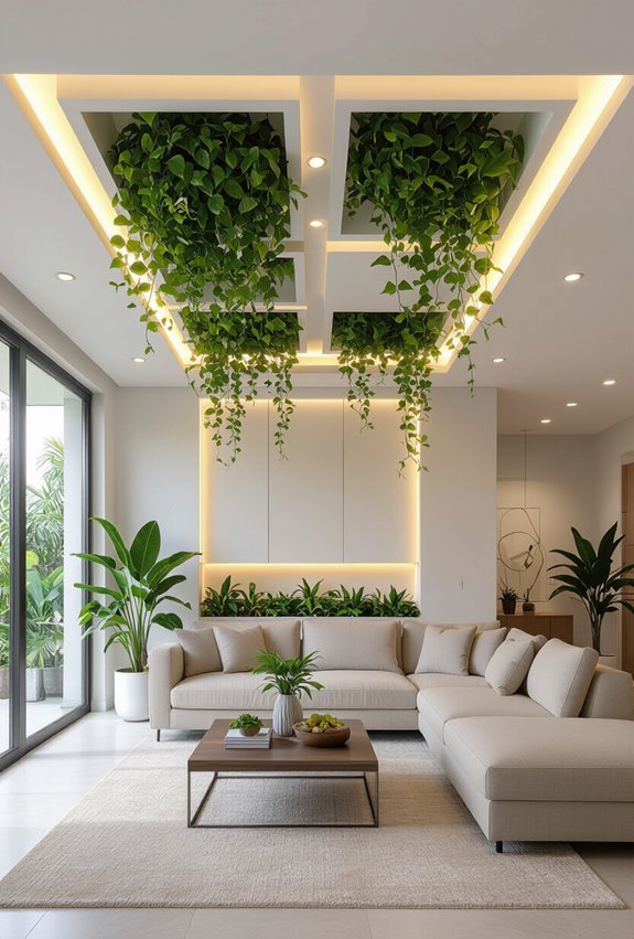 greenery infused false ceiling