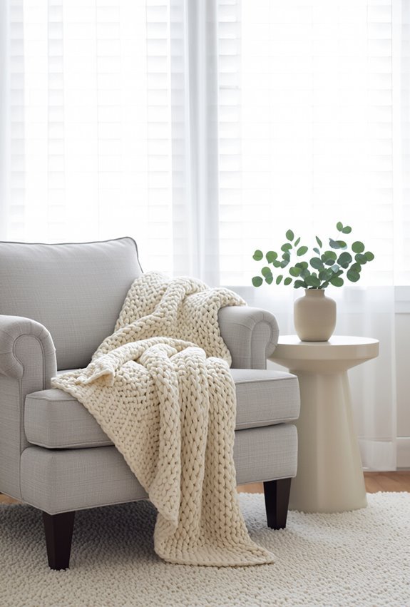 grey and cream cozy reading nook