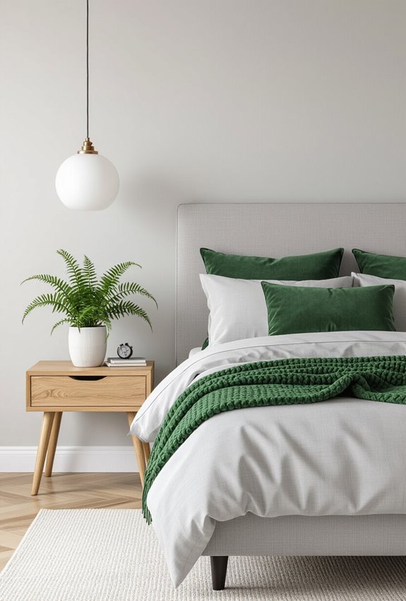 grey and forest green serenity