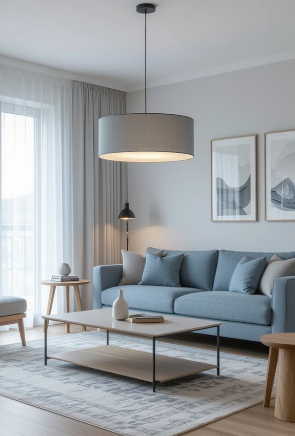 grey blue ambient led lighting