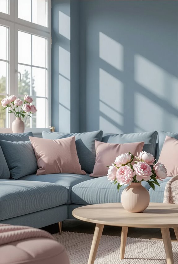 grey blue and blush harmony