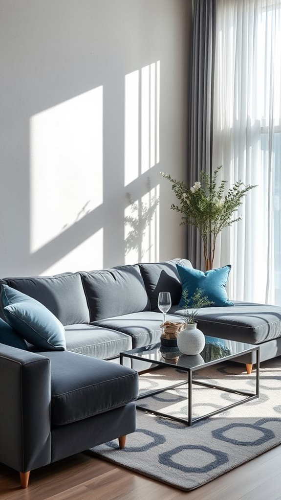 grey blue color blocking