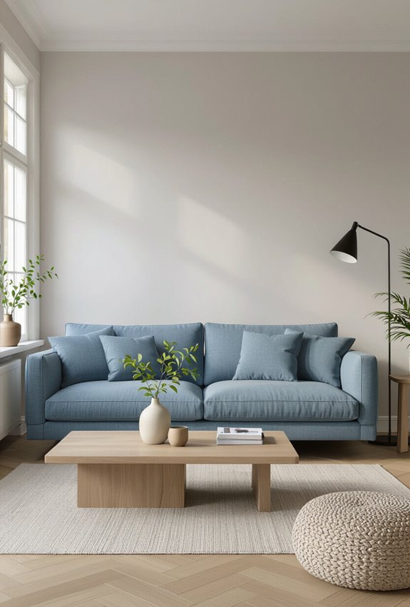 grey blue velvet modular sectional