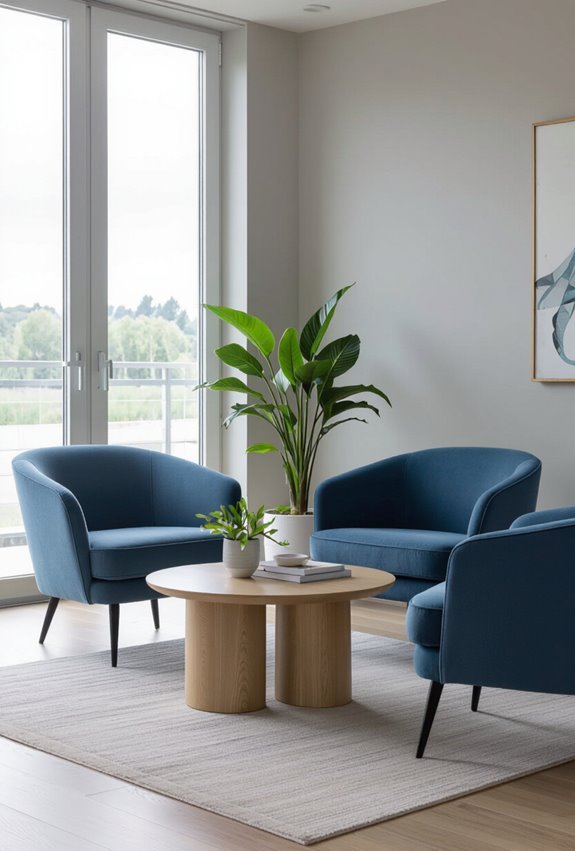 grey blue velvet swivel accents