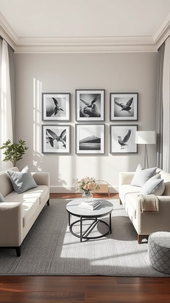 grey framed gallery wall design