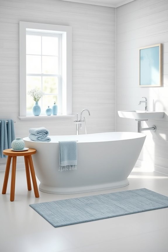 grey shiplap blue accents