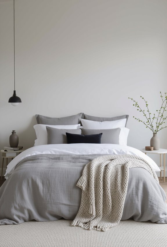 grey white textured fabric layering