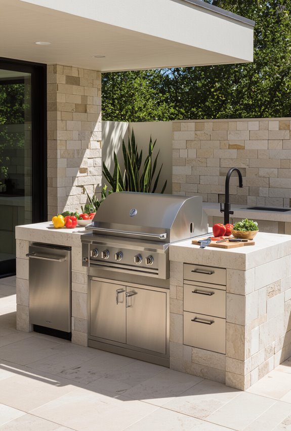 grill centered outdoor cooking hub