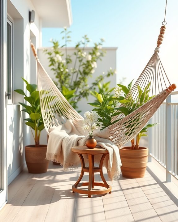 hammock relaxation on balcony