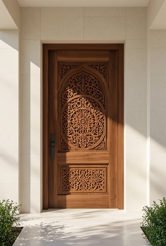 hand carved ornate wooden doors