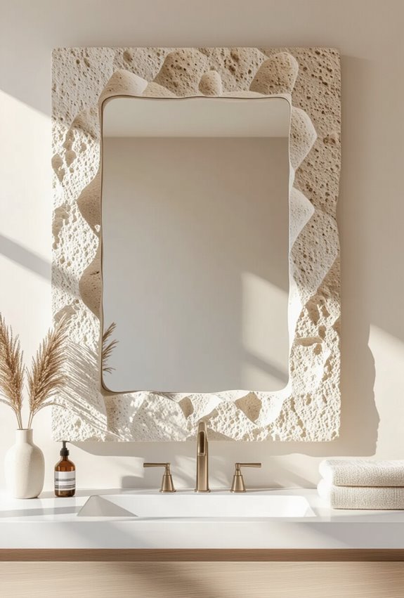 hand chiseled fossil stone frames
