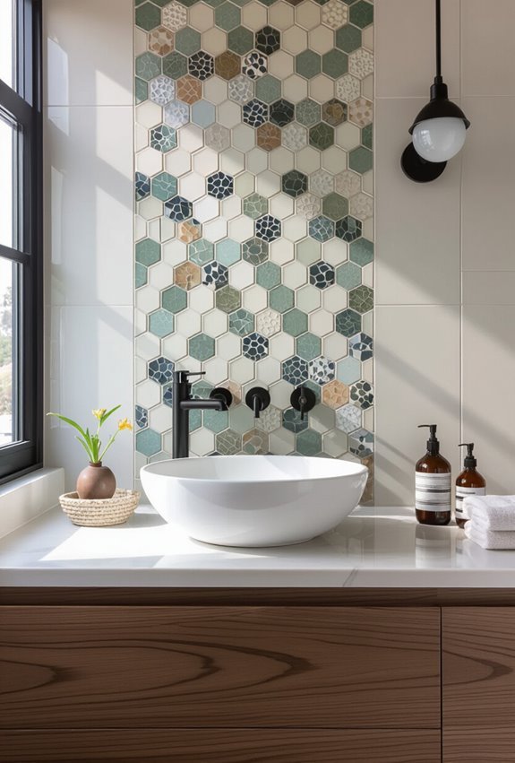 hand cut mixed shape mosaic