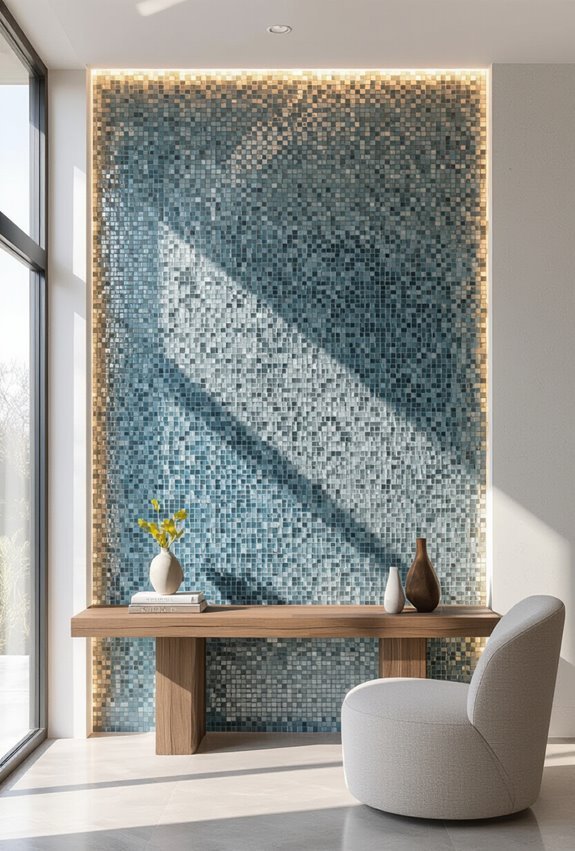 hand cut mosaic epoxy grouted