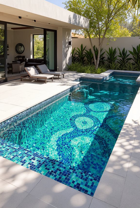 hand cut mosaic pool artistry