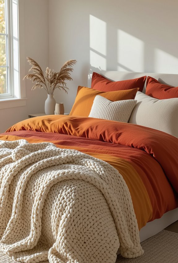 hand dyed ombre autumn bedding
