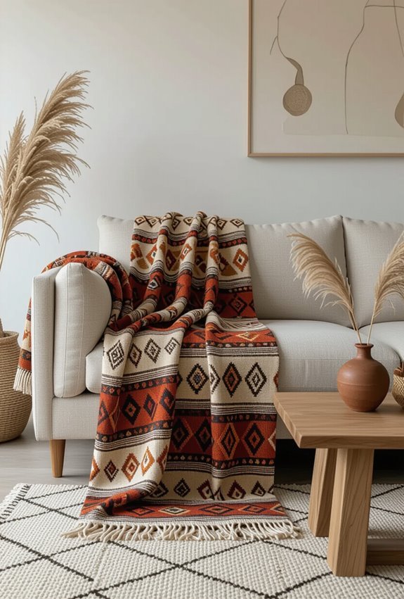 hand dyed tribal textured throws